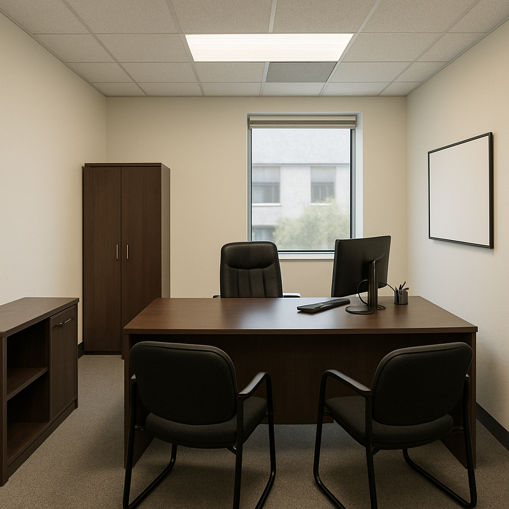 Office with reduced glare