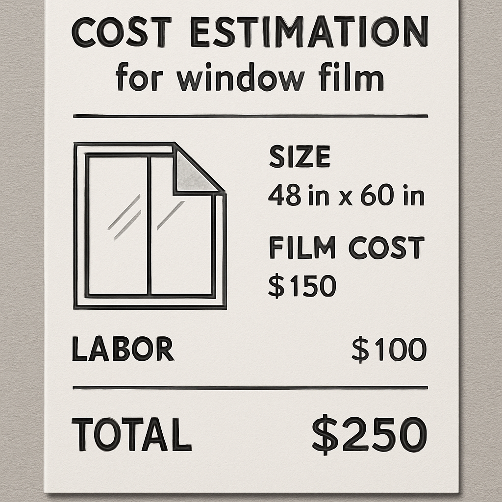 Cost estimation for window film
