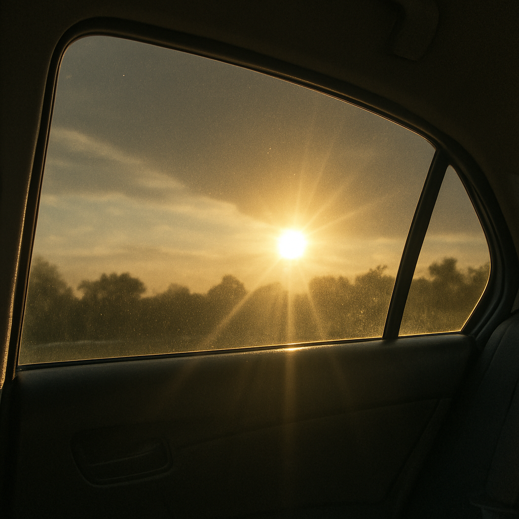 Sunlight passing through tinted windows