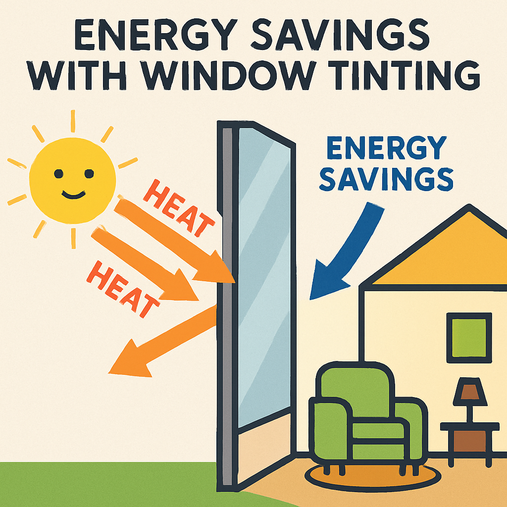 Illustration of energy savings with window tinting