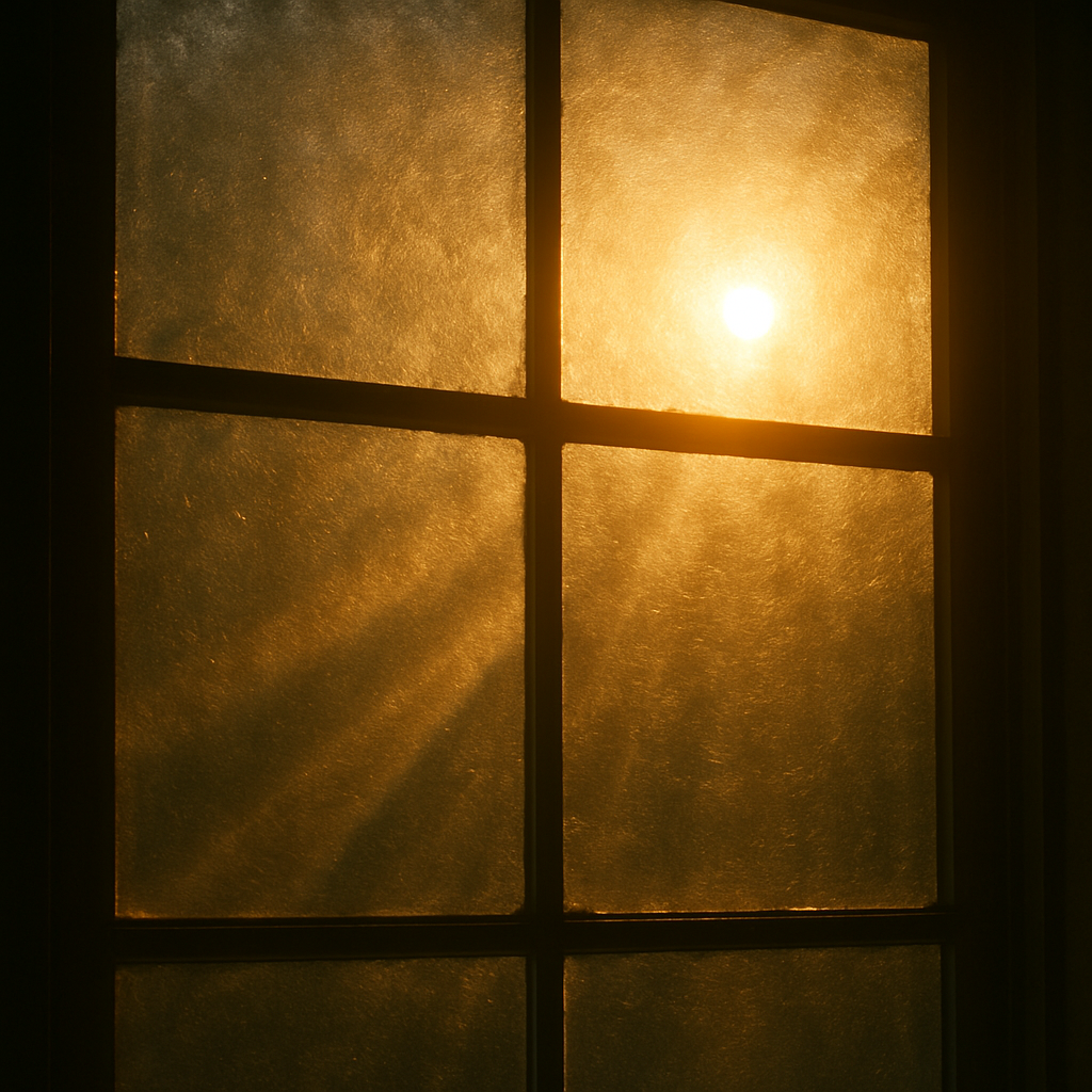 Sunlight through window with film