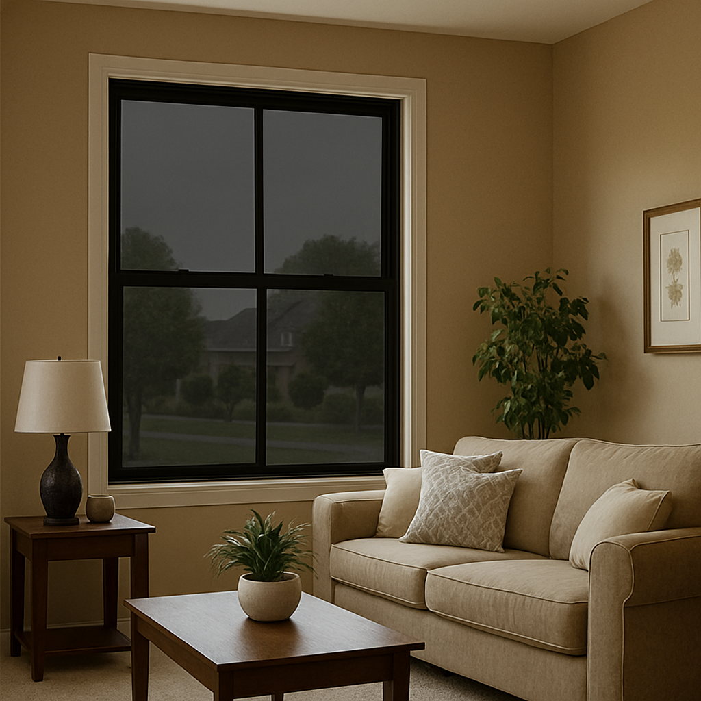 Home interior with window tint
