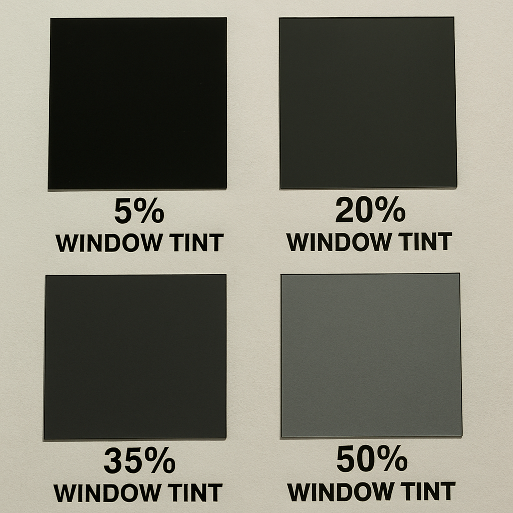 Various window tint samples